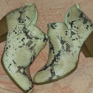 Fergalicious ankle snake print zip ankle boot